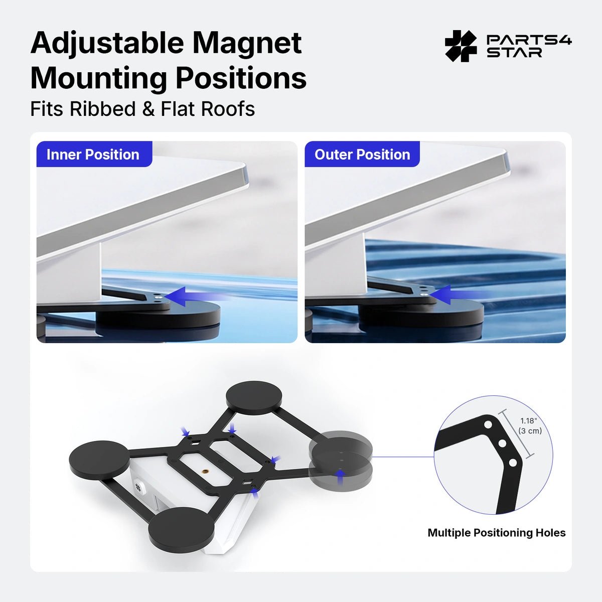 Starlink Mini Secure-Lock Quick-Release Magnetic Mount with 6 Magnetic Feet, 304 lb Strong Magnetic Force, Heavy-Duty Base - Parts4Star