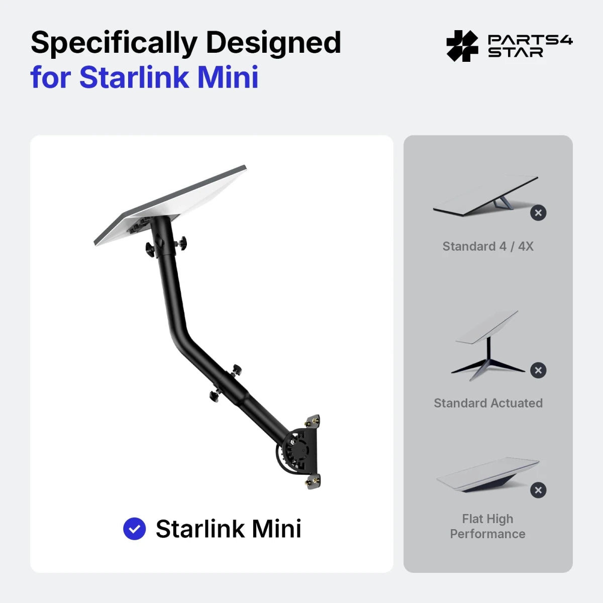 Starlink Mini Adjustable Wall Mount - 26" Pole - Parts4Star