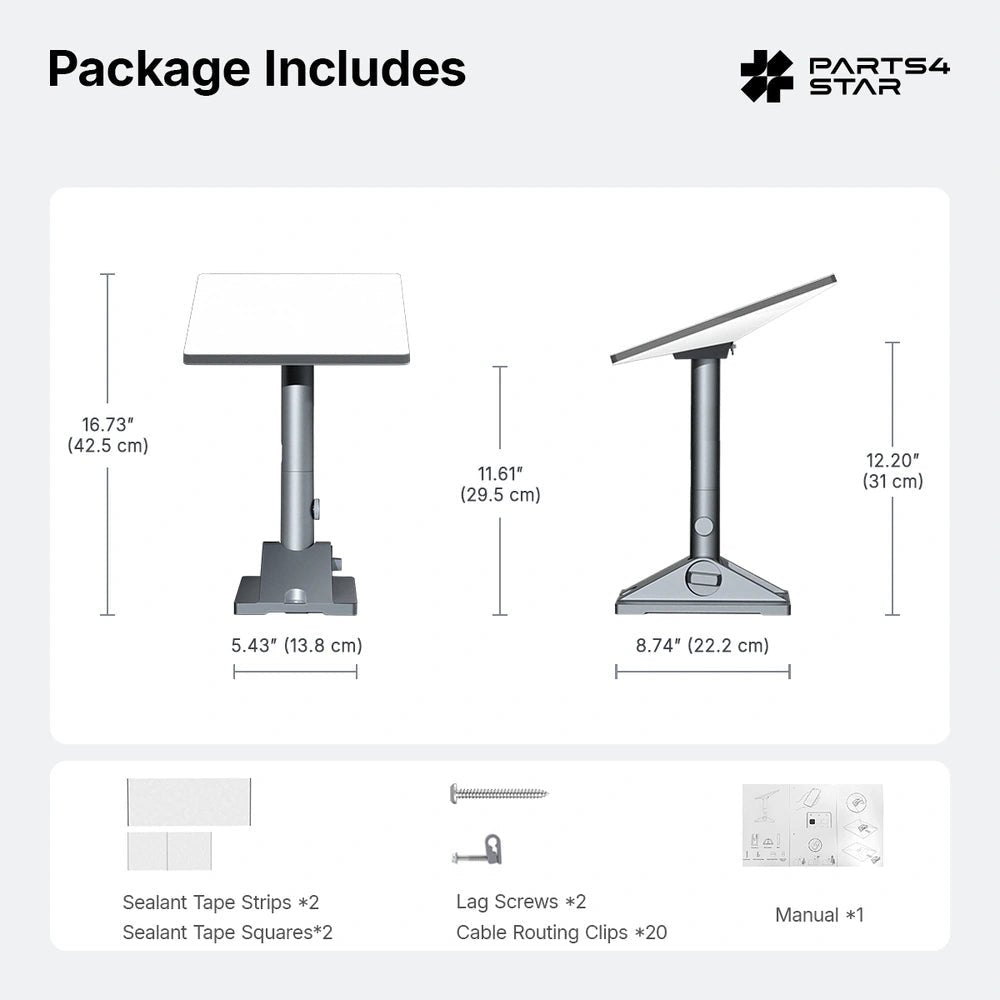 Starlink Mini Adjustable Roof Pivot Mounting Kit - Parts4Star