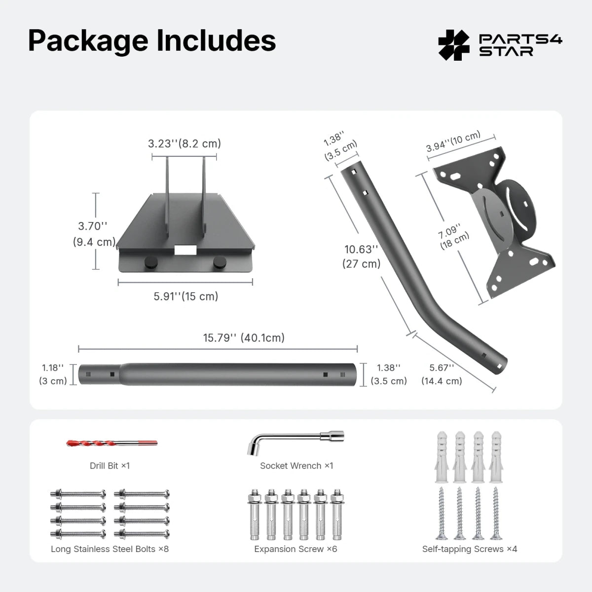 Starlink Mini Wall & Roof Mount Kit - 30 Inch Adjustable Long Extension Pole - Parts4Star