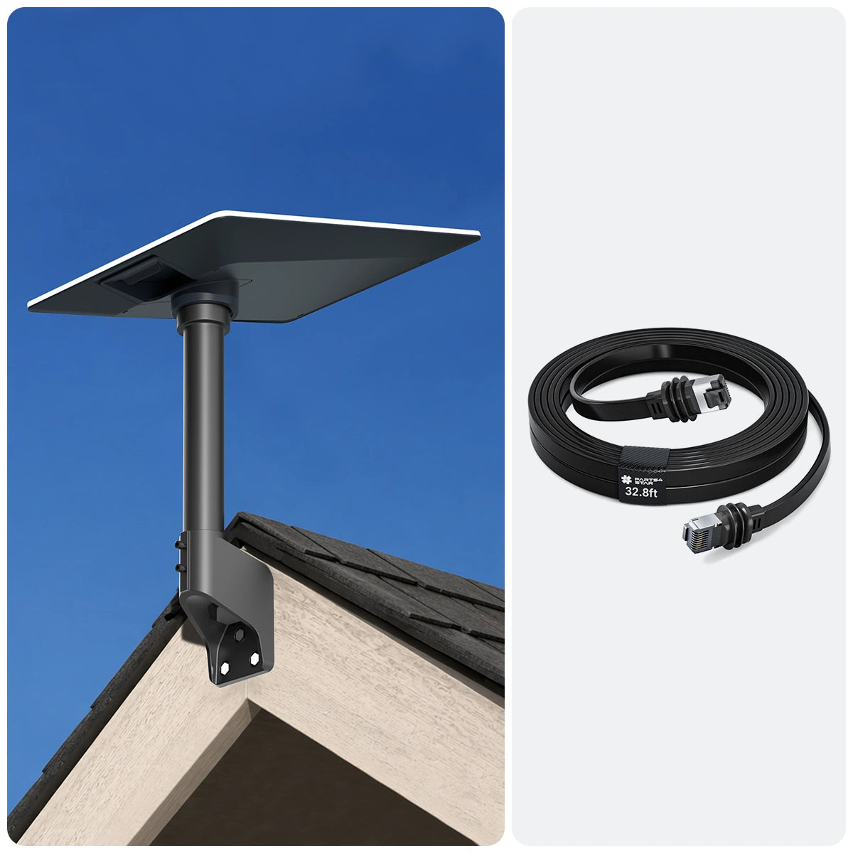 Starlink V5 Wall & Roof Mount Kit – Full Install Bundle with Cable & Router Mount