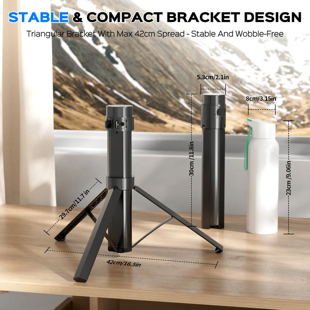 Starlink Mini Supporto di alimentazione con treppiede integrato: fino a 6 ore di autonomia per tutta la giornata.