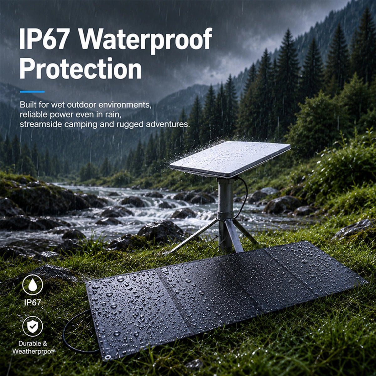40W Foldable Solar Panel for Starlink Power Banks, USB-C & DC Output - Parts4Star