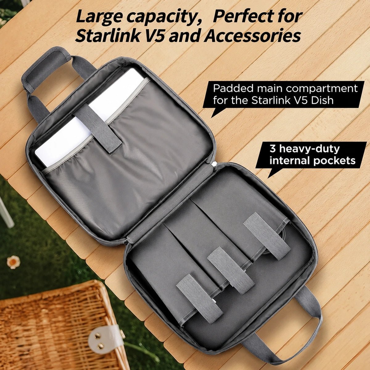 Starlink V5 Compact Carrying Case – Portable Protective Travel Storage Bag for Dish & Accessories - Parts4Star
