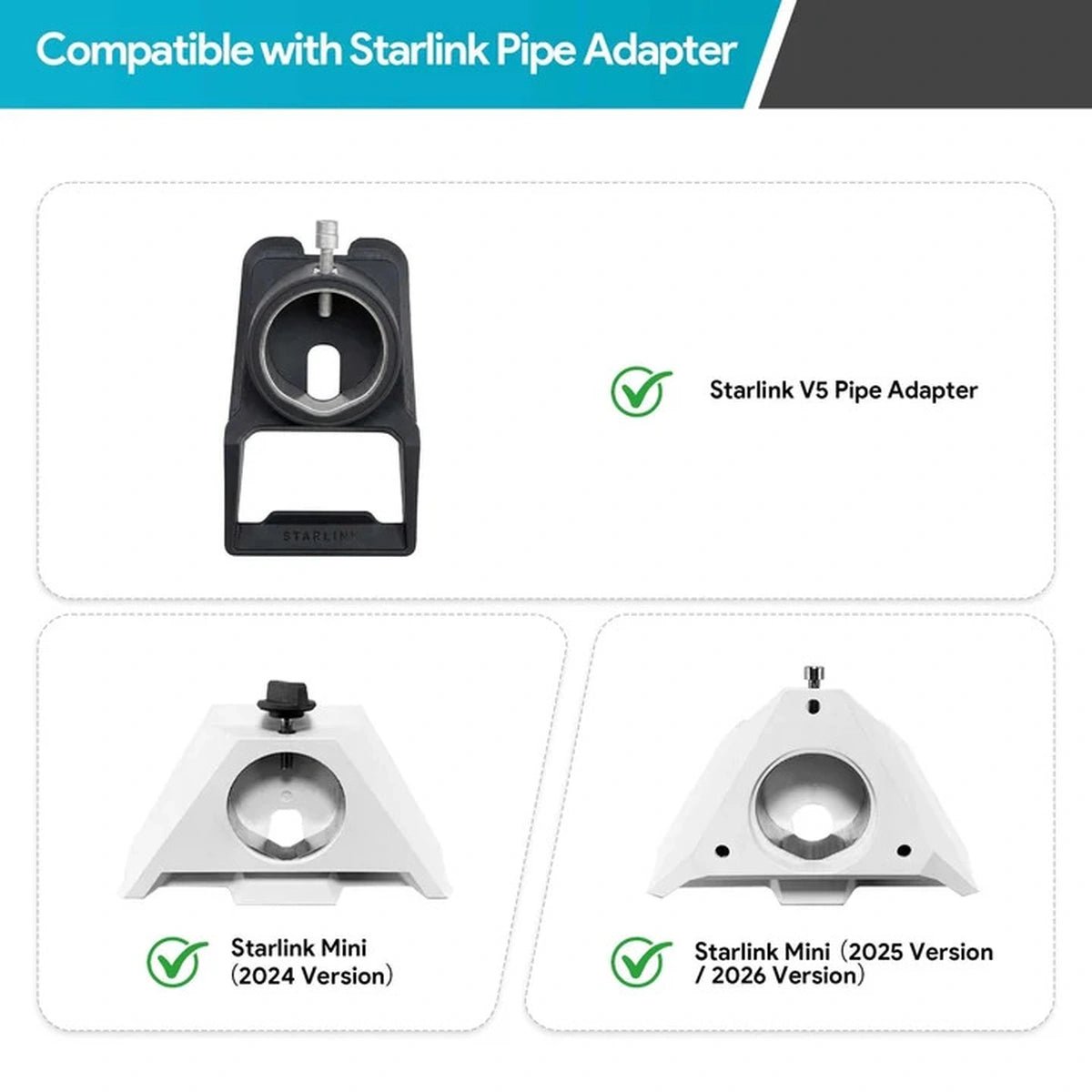Starlink V5 Adjustable Dual-Clamp Mount Kit with 270° Rotation - Parts4Star