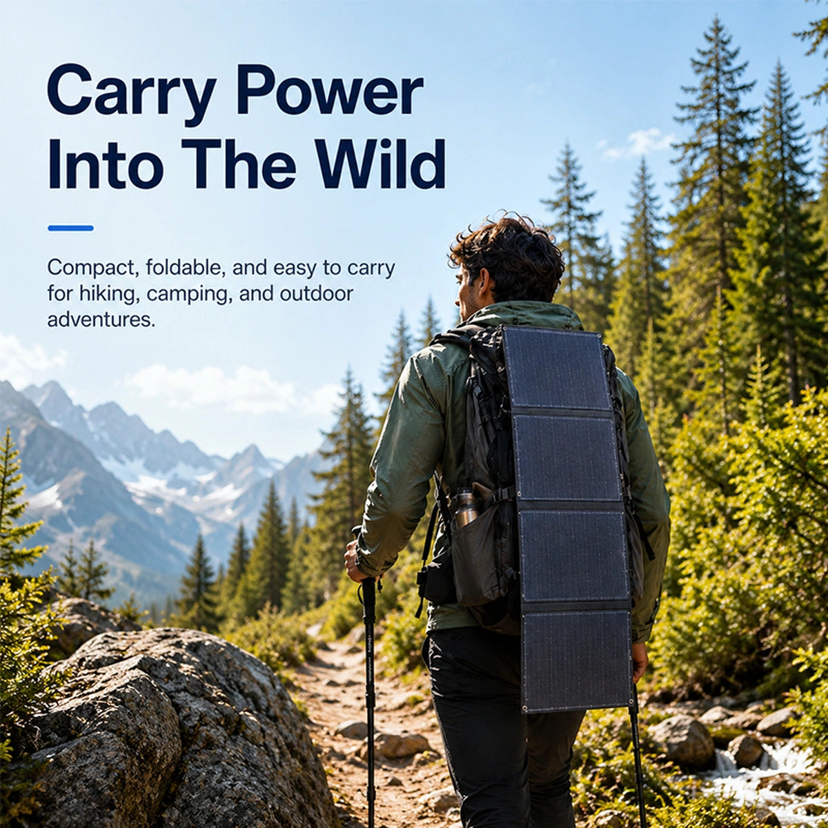 40W Foldable Solar Panel for Starlink Power Banks, USB-C & DC Output