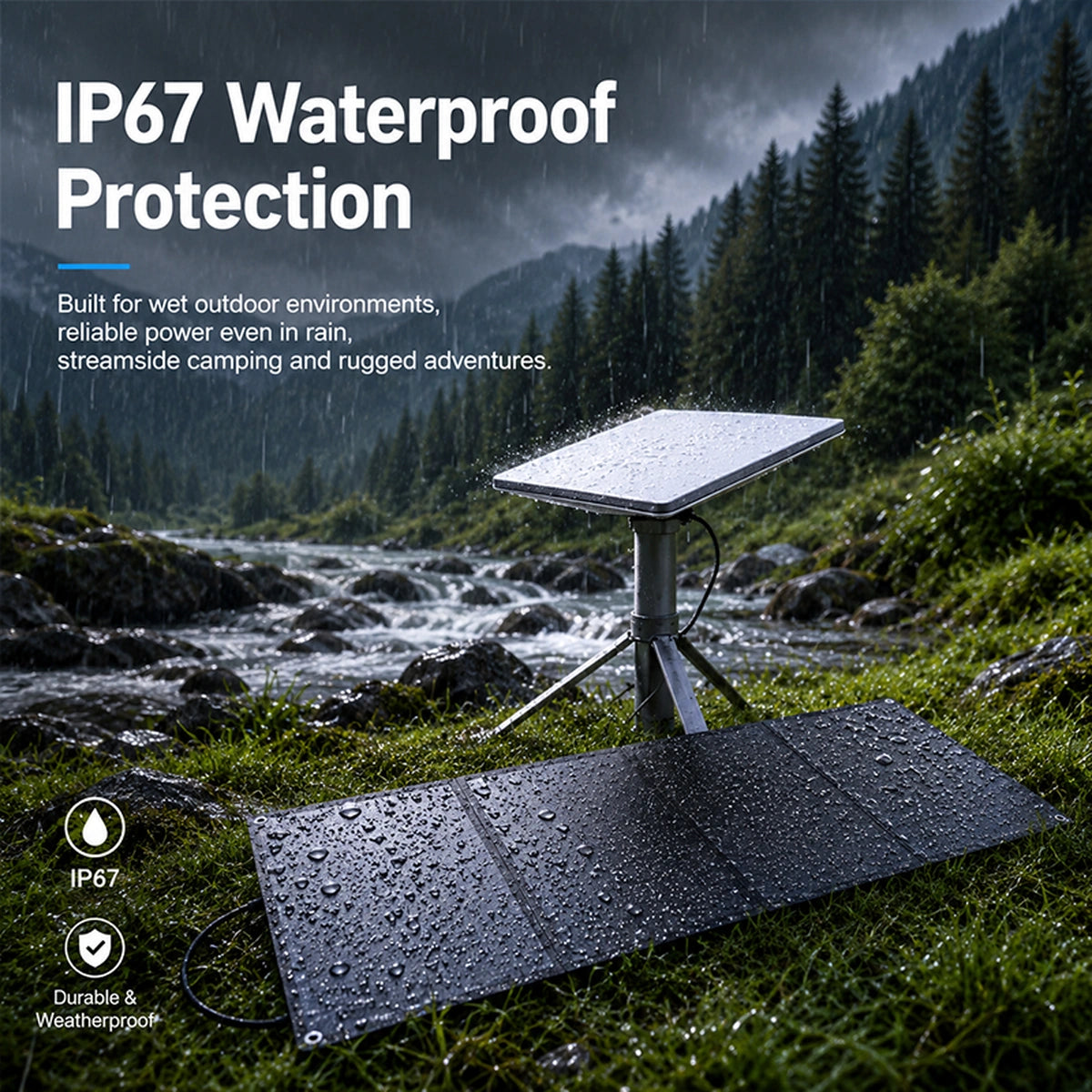 40W Foldable Solar Panel for Starlink Power Banks, USB-C & DC Output
