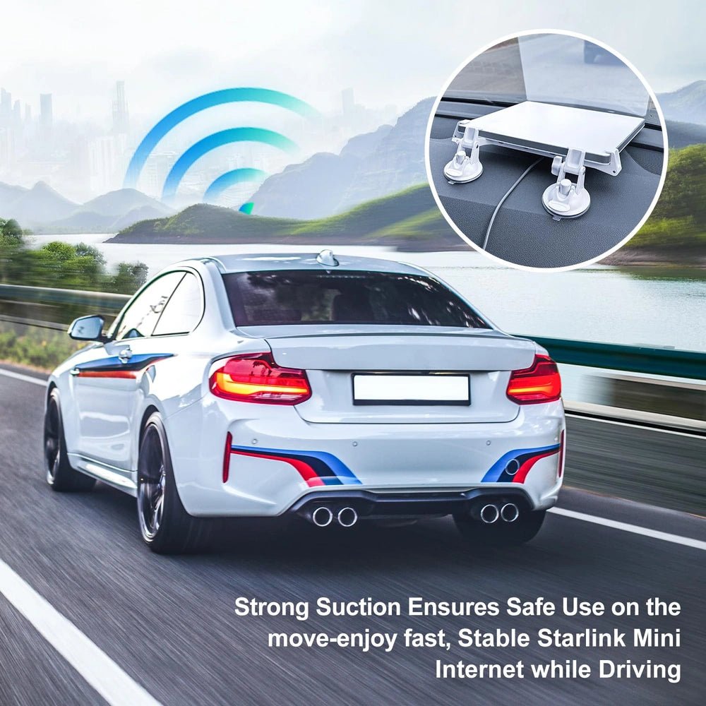 Starlink Mini Dashboard & Windshield Suction Cup Car Mount with Strong Nano Adhesive, Fits Most Vehicles, Starlink Mini Accessories - Parts4Star