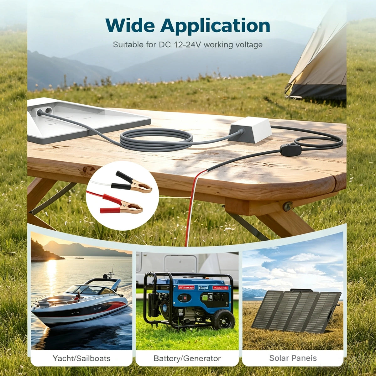 Starlink Mini 12V DC Power Adapter with Alligator Clips