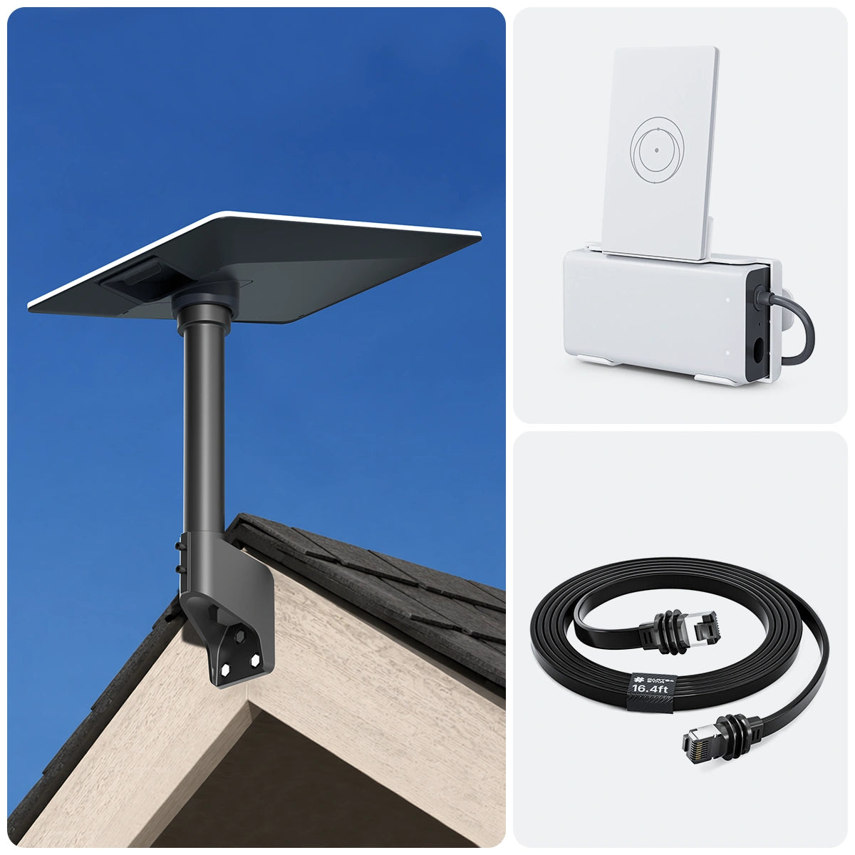 Starlink V5 Wall & Roof Mount Kit – Full Install Bundle with Cable & Router Mount