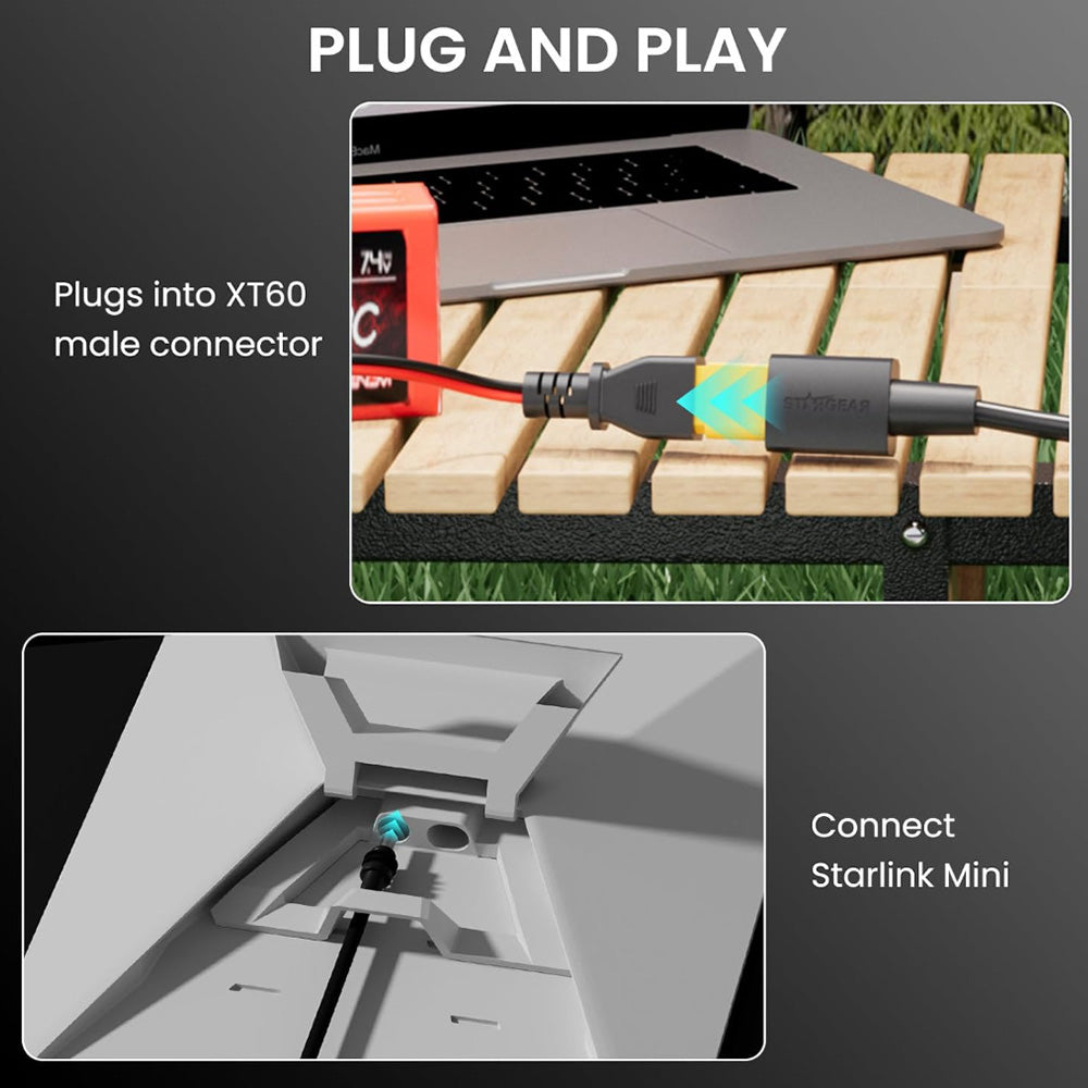 STARGEAR XT60 to DC Power Cable for Starlink Mini (1.5M / 4.9FT)
