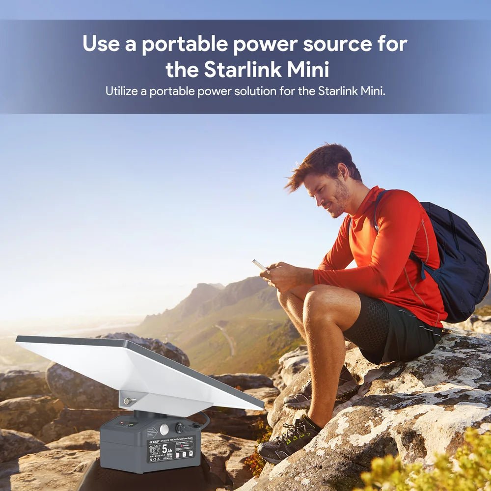 19V 95Wh (5Ah) Portable Battery Pack with Pipe Adapter for Starlink Mini - Parts4Star