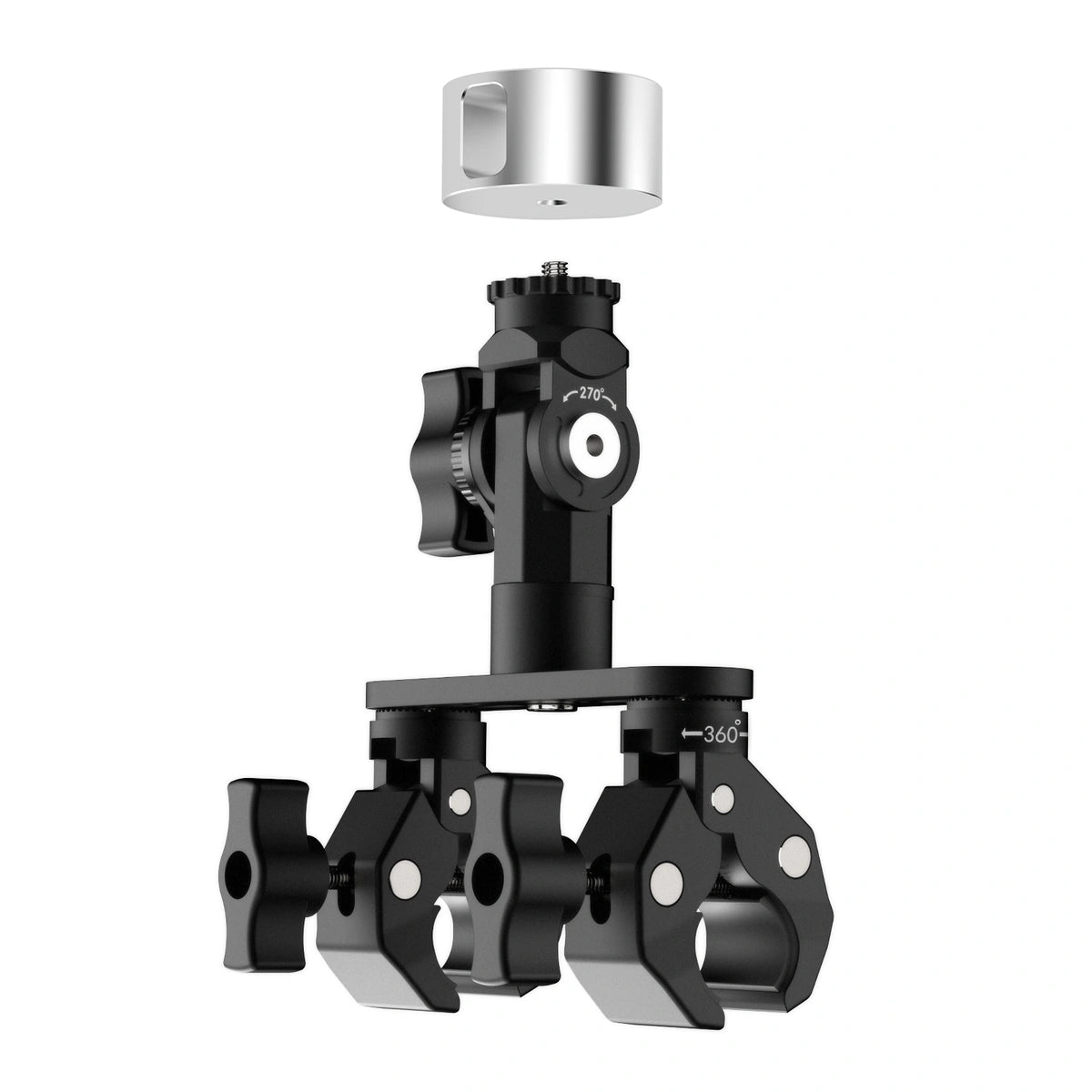 Starlink V5 Adjustable Dual-Clamp Mount Kit – 360° Rotation, 270° Tilt & 0.98" Sliding Arm for RV Ladder & Tripod - Parts4Star