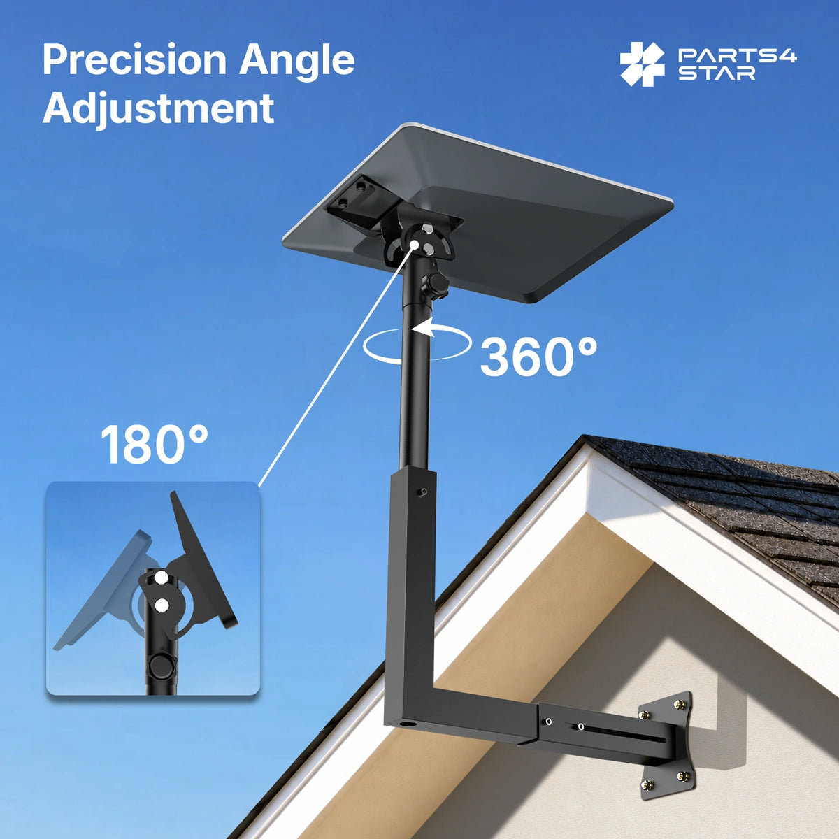 Starlink V5 Wall & Roof Mount - Adjustable Telescoping Arm & Pipe Adapter