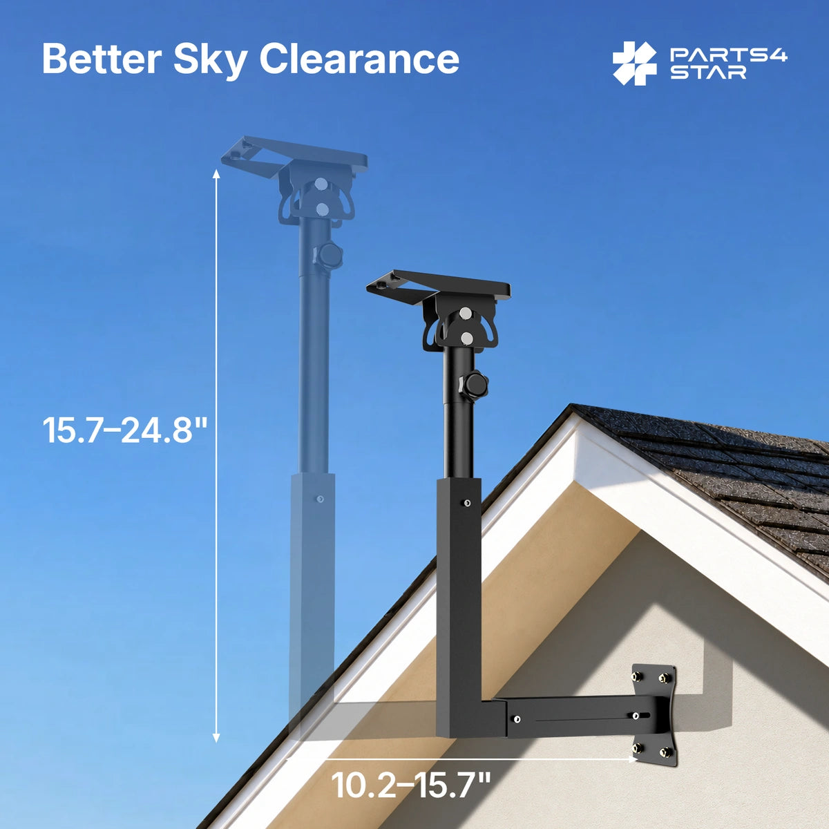 Starlink V5 Wall & Roof Mount - Adjustable Telescoping Arm & Pipe Adapter