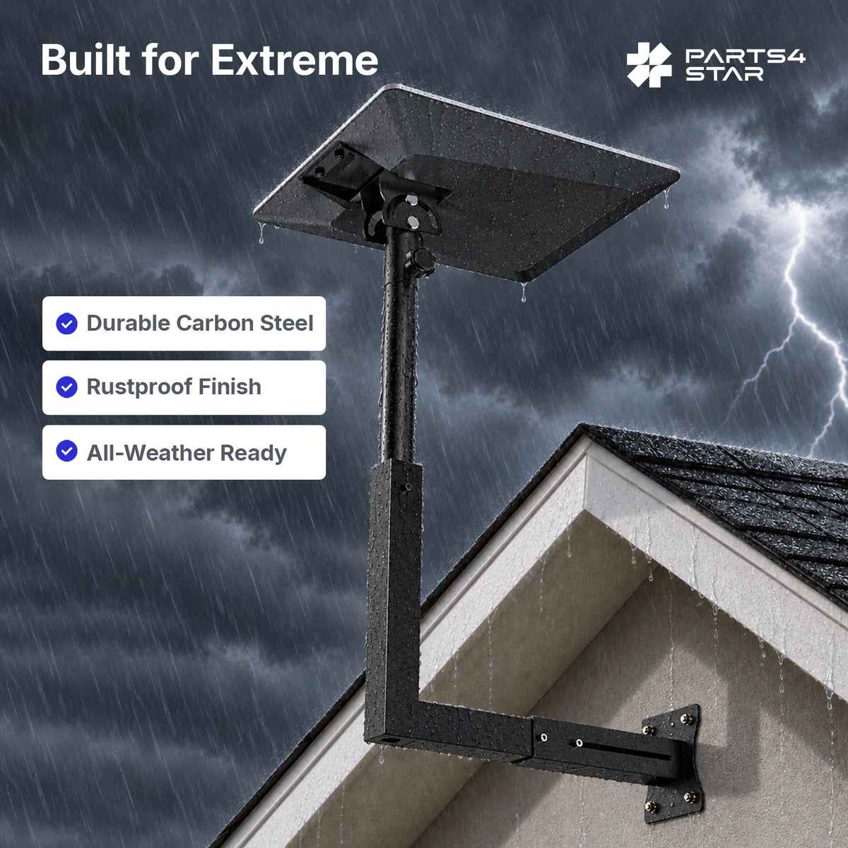Starlink V5 Wall & Roof Mount - Adjustable Telescoping Arm & Pipe Adapter