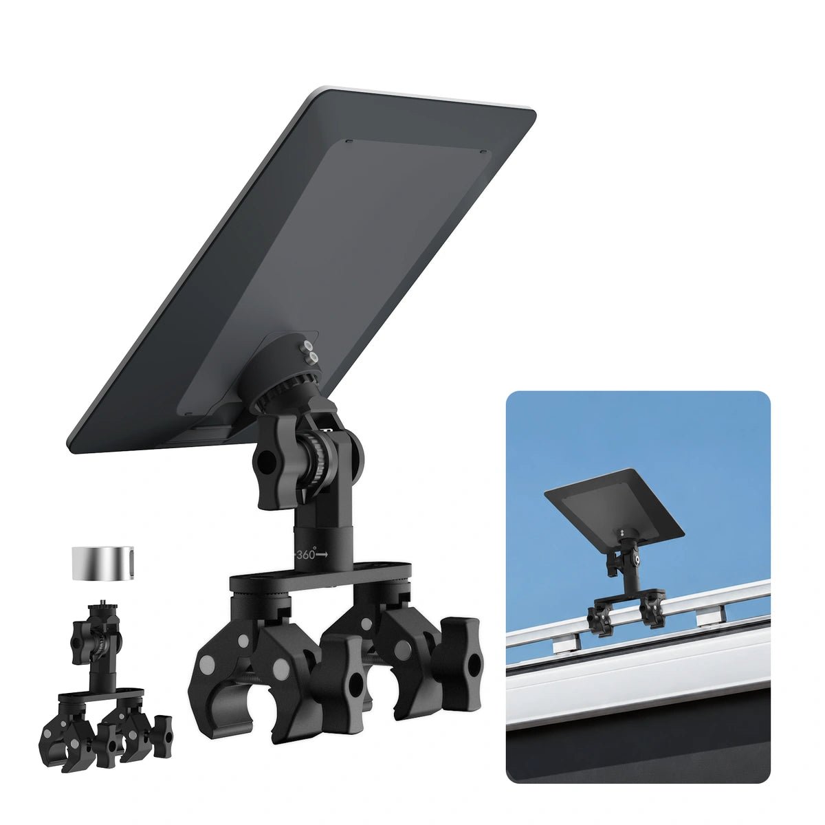 Starlink V5 Adjustable Dual-Clamp Mount Kit – 360° Rotation, 270° Tilt & 0.98" Sliding Arm for RV Ladder & Tripod - Parts4Star