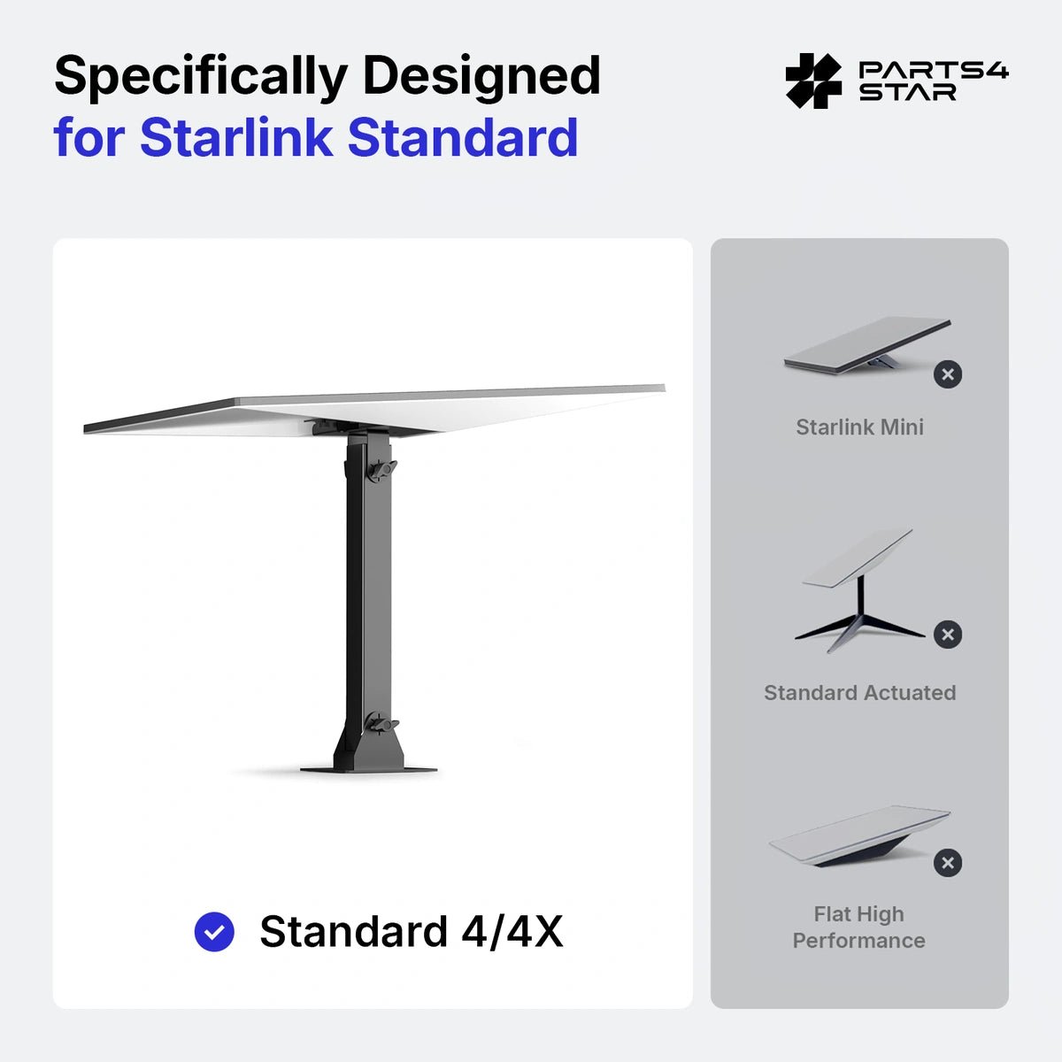 Starlink V4 Adjustable Wall Mount - 270° Tilt, for Standard Gen 3/V3/V4 - Parts4Star