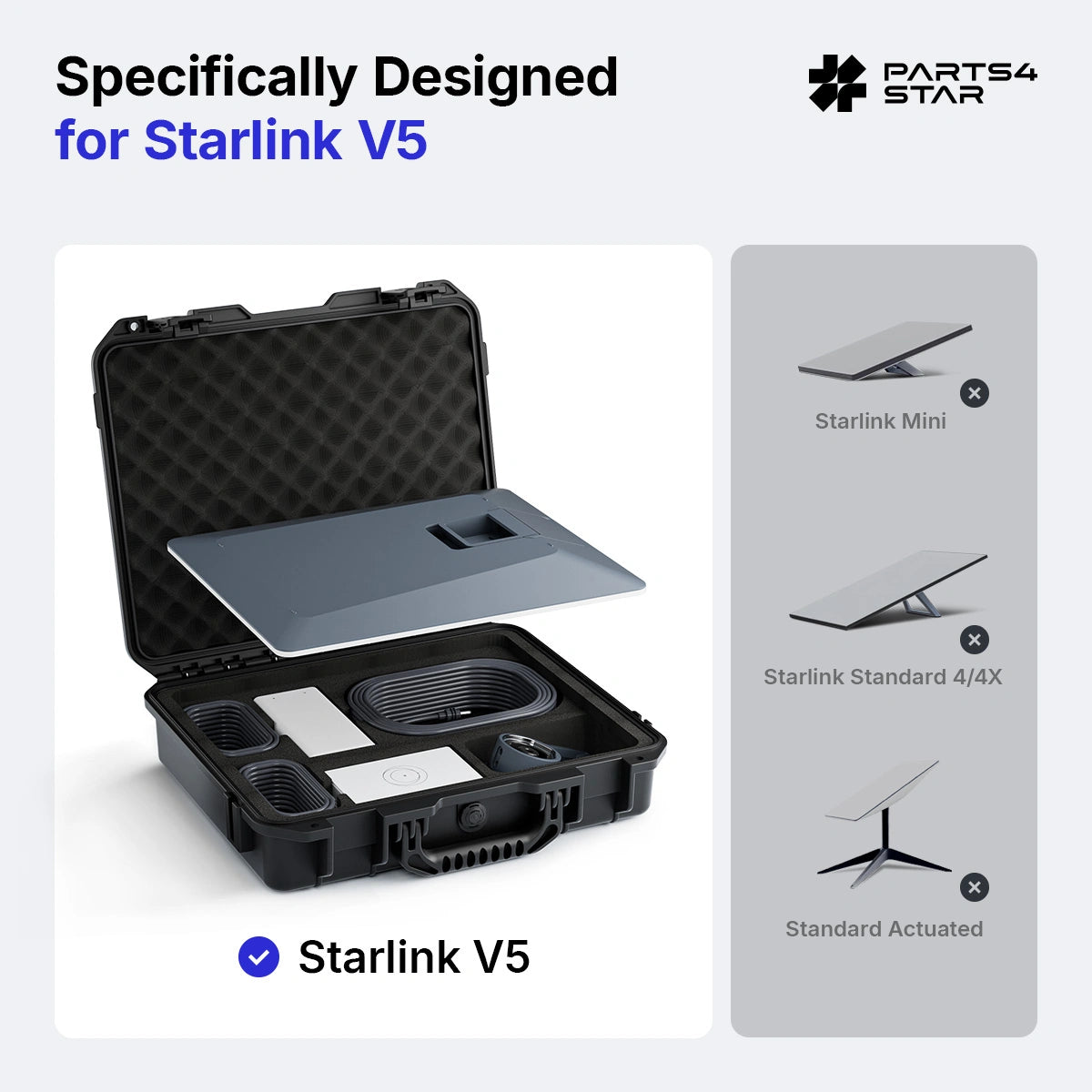 Starlink V5 Hard Carrying Case - Waterproof, Precision Cut Foam