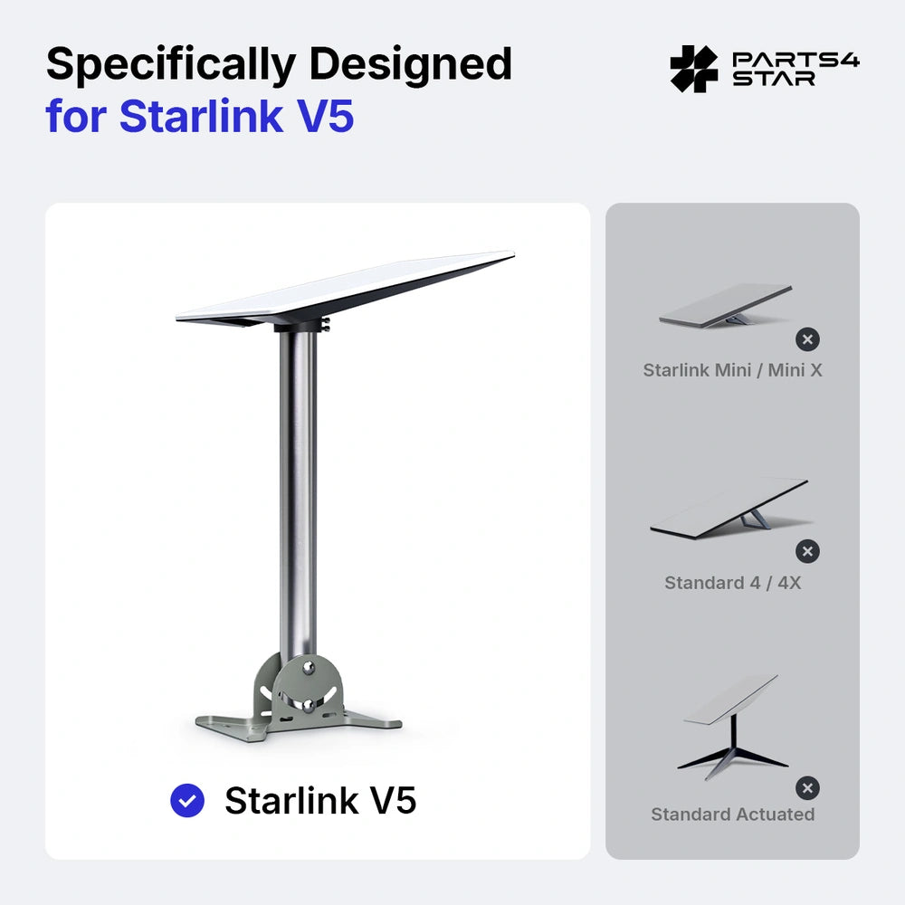 Starlink Kit de fixation réglable pour poteau de toit V5-Acier inoxydable renforcé