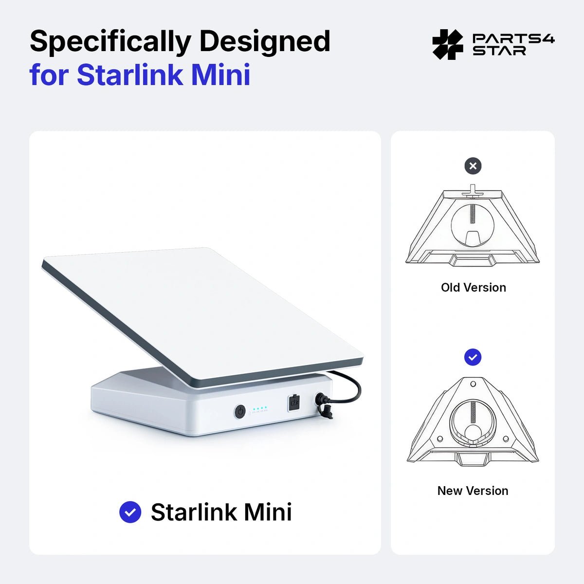 Starlink Mini Base-Mounted Battery Pack – Compatible with New Pipe Adapter - Parts4Star