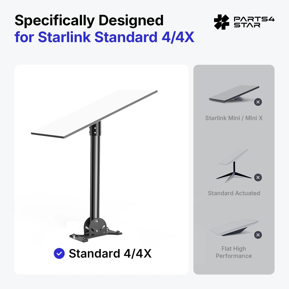 Starlink Gen 3 Adjustable Roof Pole Mount Kit for Standard 4 / 4X - Parts4Star