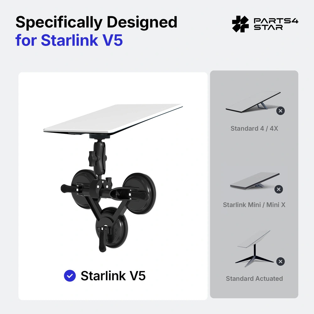 Starlink V5 Suction Cup Mount with Adjustable Angle, for RV, Car Windows & Sunroof