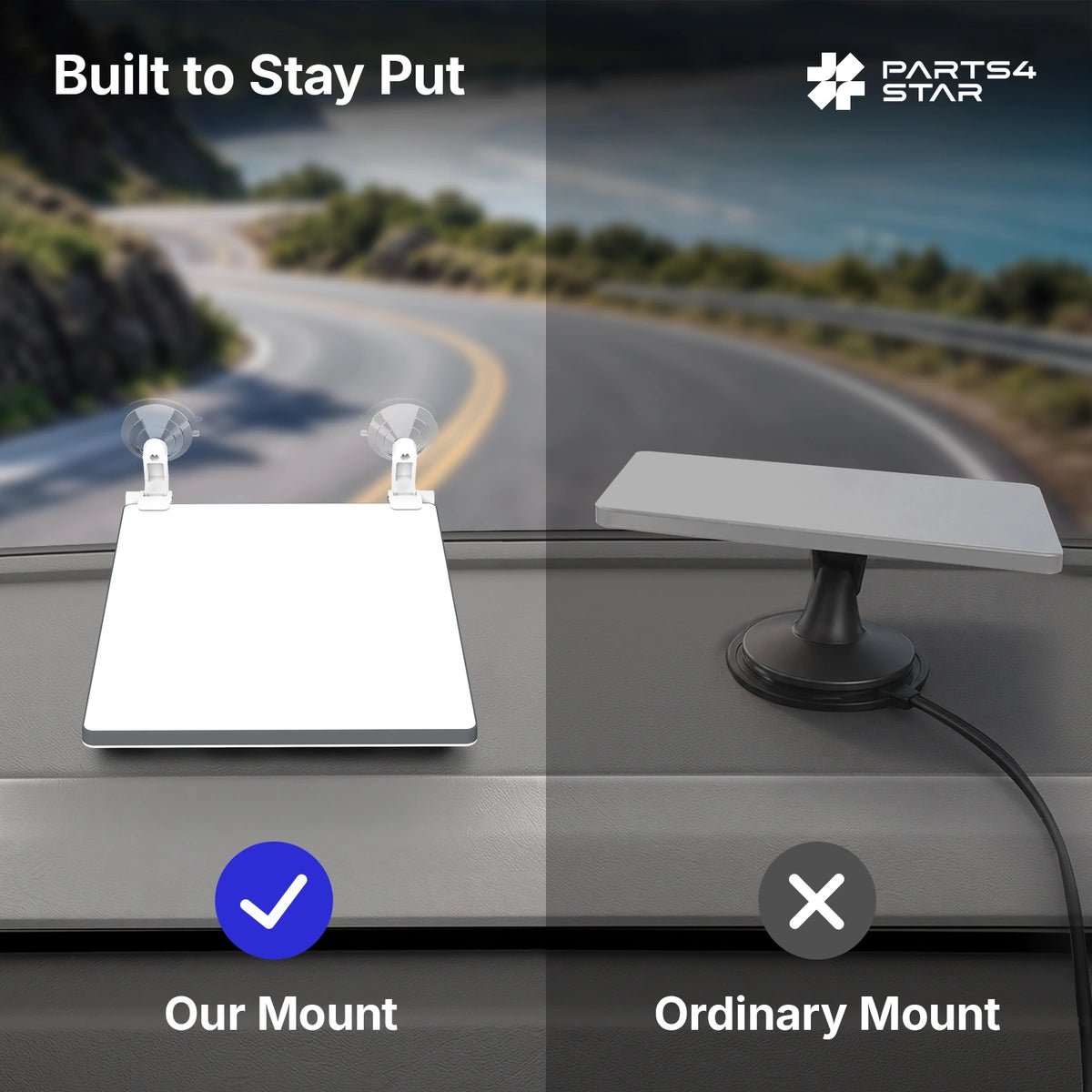 Starlink Mini Dashboard & Windshield Suction Cup Mount - 90° Adjustable - Parts4Star
