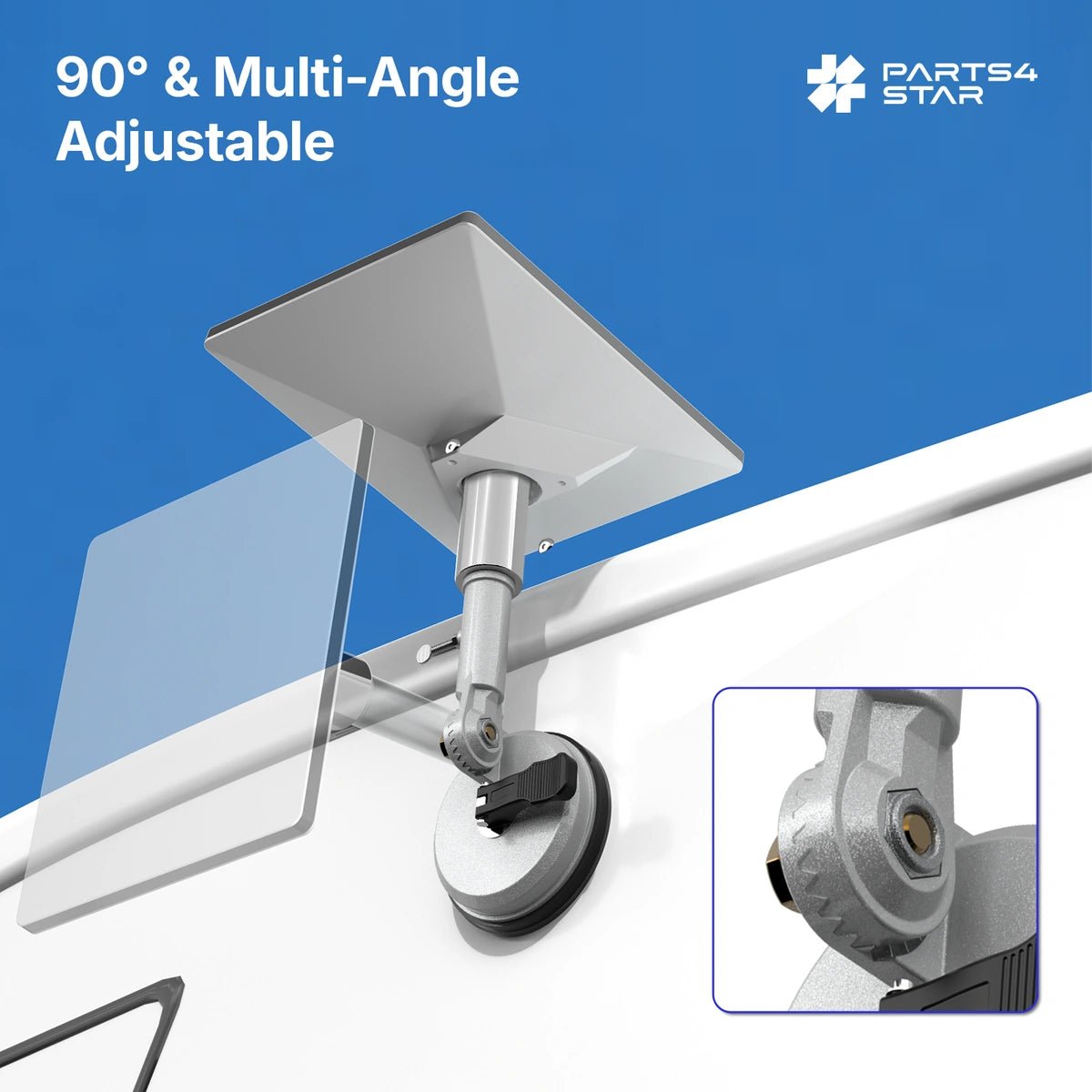 Starlink Mini Metal Suction Cup Mount with Adjustable Angle, for RV, Car Windows & Sunroof – Windproof - Parts4Star