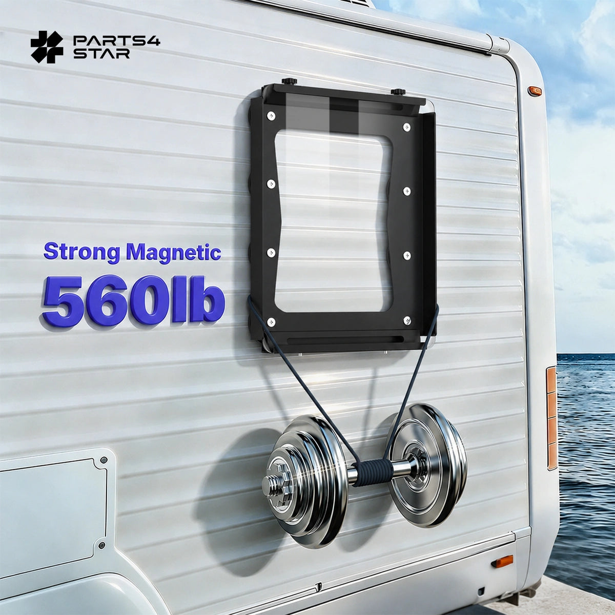 Starlink V5 Heavy-Duty Magnetic Mount with Acrylic Panel – 8 Magnets, 560 lb Holding Force, No-Drill
