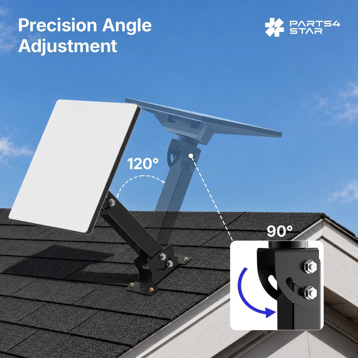 Starlink Mini Adjustable Roof Mount Kit - Reinforced Carbon Steel Square Tube - Parts4Star
