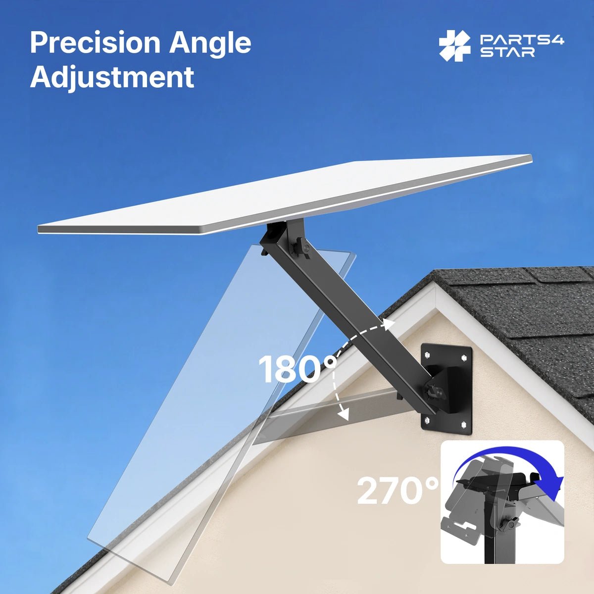 Starlink V4 Adjustable Wall Mount - 270° Tilt, for Standard Gen 3/V3/V4 - Parts4Star
