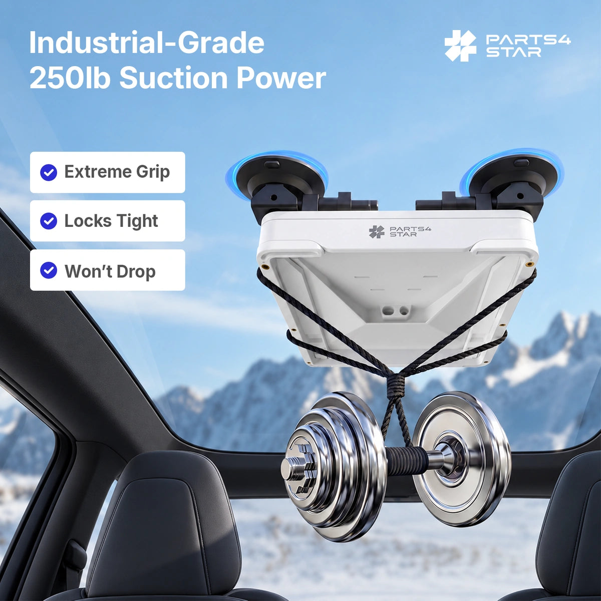 Starlink Mini Armor Quick-Release Heavy-Duty Suction Cup Mount for Tesla Model 3/Y/S/X/Cybertruck