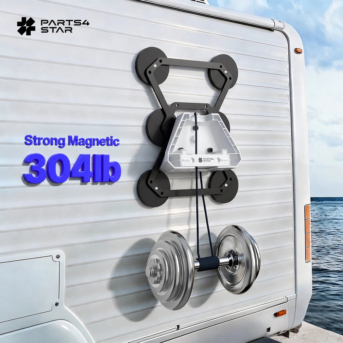 Starlink Mini Secure-Lock Quick-Release Magnetic Mount with 6 Magnetic Feet, 304 lb Strong Magnetic Force, Heavy-Duty Base - Parts4Star