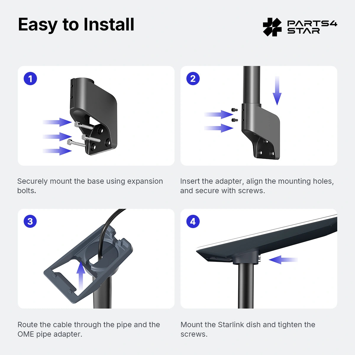 Starlink Kit de montaje en pared V5 - Giratorio 360°