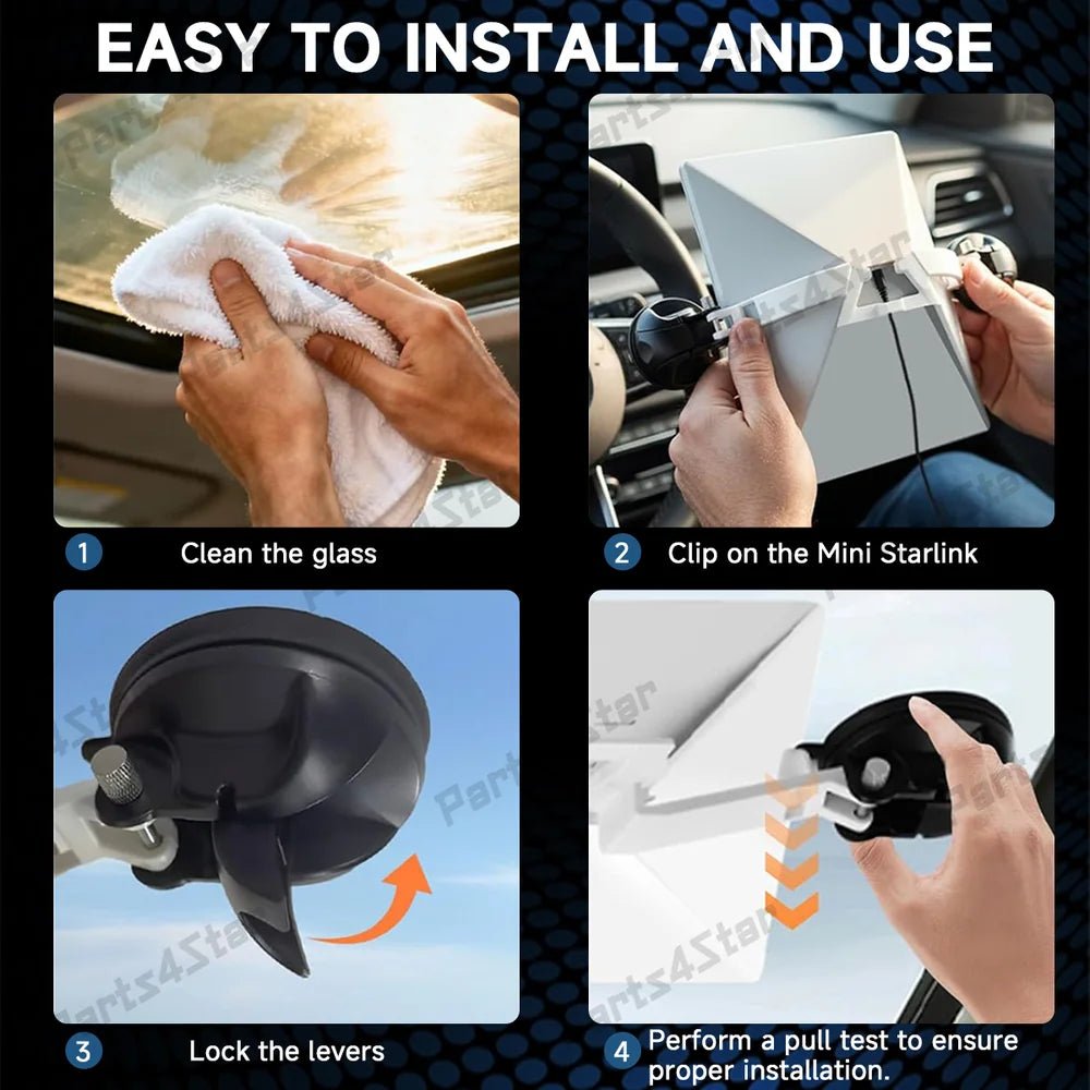 All - in - One Car Window Suction Mount Kit for Starlink Mini - Parts4Star