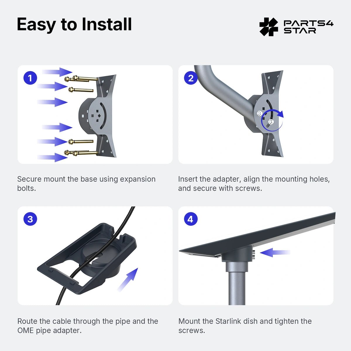 Starlink V5 Wall & Roof Mount Kit - Adjustable - Parts4Star