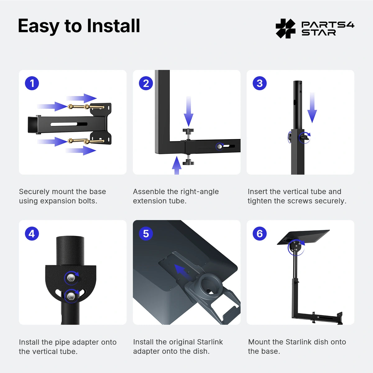 Starlink V5 Wall Mount - Adjustable Telescoping Arm