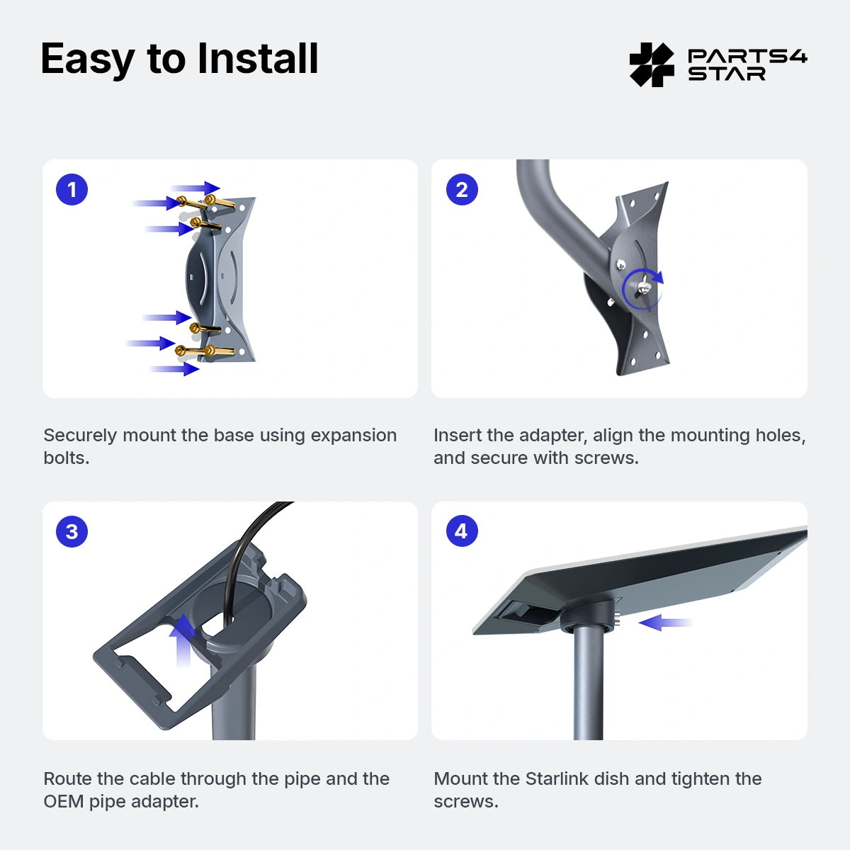 Starlink Kit di montaggio a parete e a tetto V5 - Regolabile