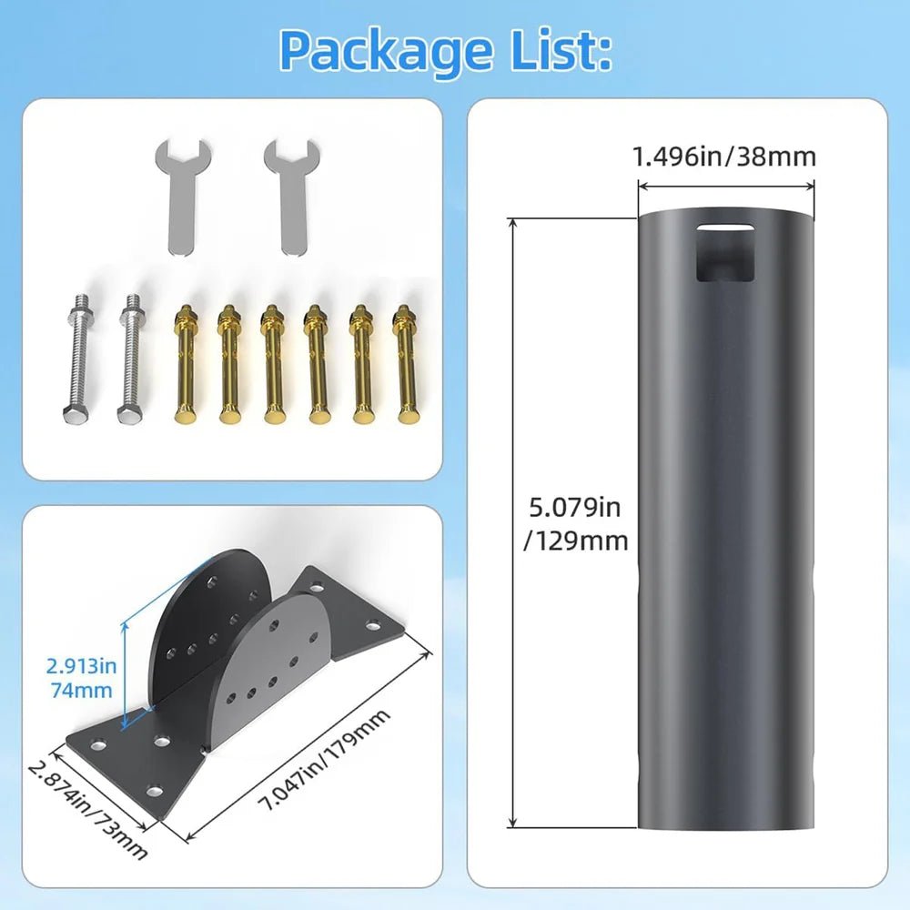 Adjustable Roof Pole Mounting Kit for Starlink Gen 2 Dish - Parts4Star
