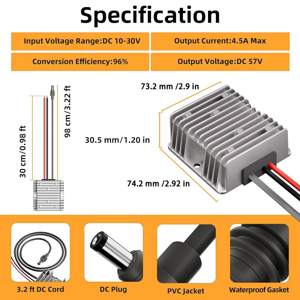 Starlink Gen 3 12V/24V to 57V Power Supply Adapter with DC Plug for Standard 4 / 4X - Parts4Star