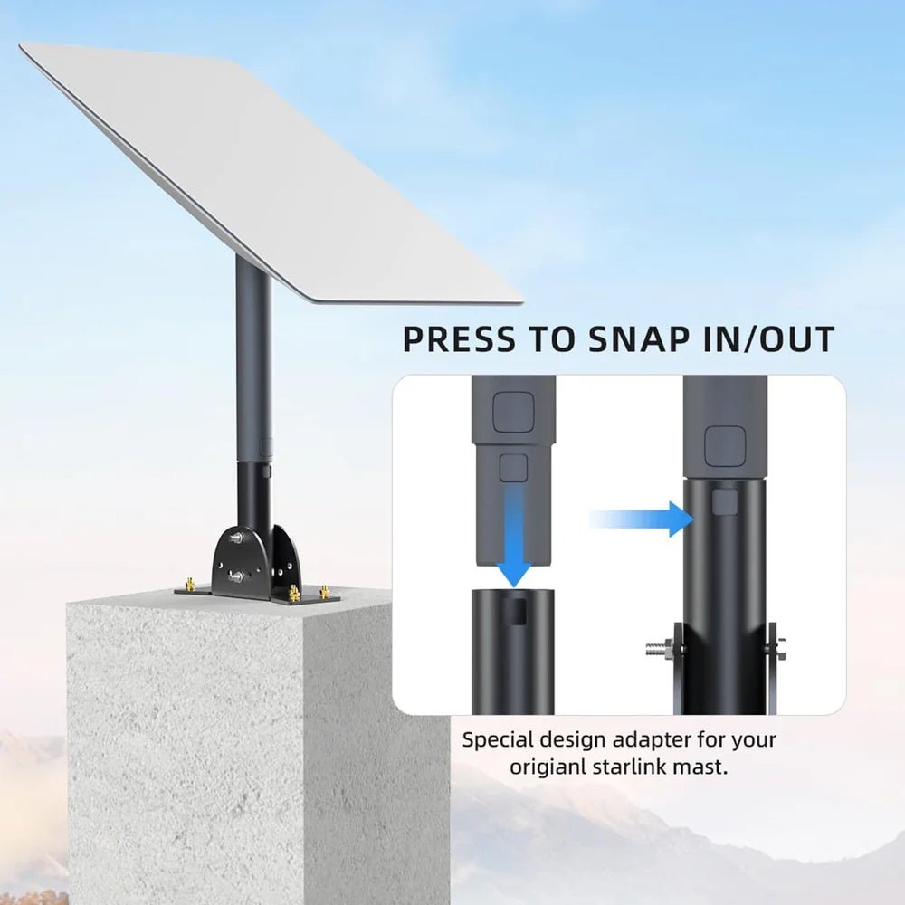 Adjustable Roof Pole Mounting Kit for Starlink Gen 2 Dish - Parts4Star