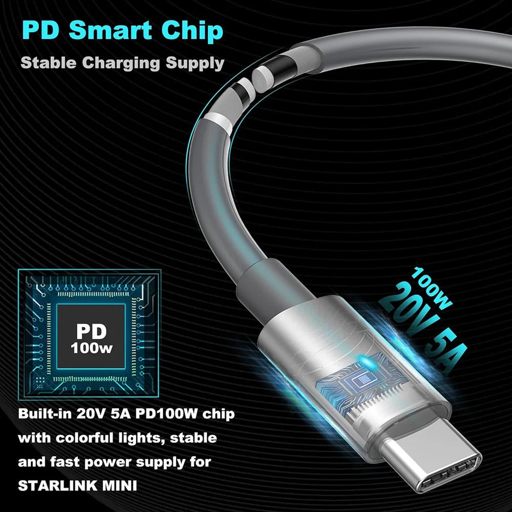 USB - C to DC Cable with LED Indicator for Starlink Mini - Parts4Star