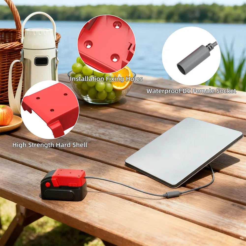 Milwaukee MAdaptateur secteur pour batterie 18 V avec sortie CC femelle pour Starlink Mini