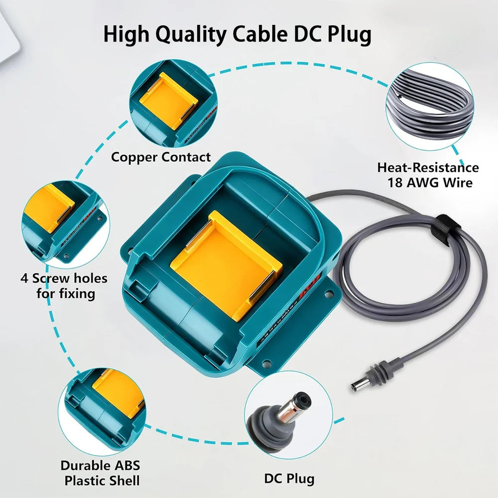 Adaptateur de batterie Makita 18 V pour Starlink Mini avec câble d'alimentation CC