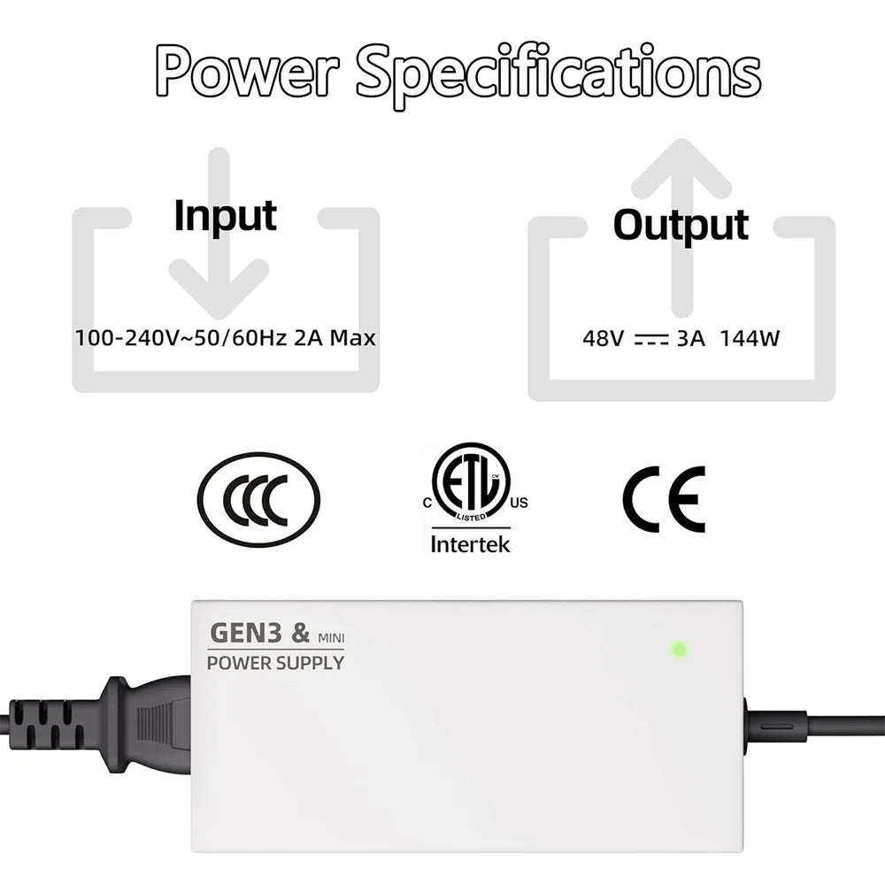 Starlink Gen 3 & Mini AC to DC Power Adapter (100-240V)