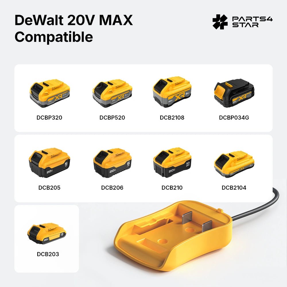 DeWalt Battery Adapter with DC Power Cable for Starlink Mini - Parts4Star