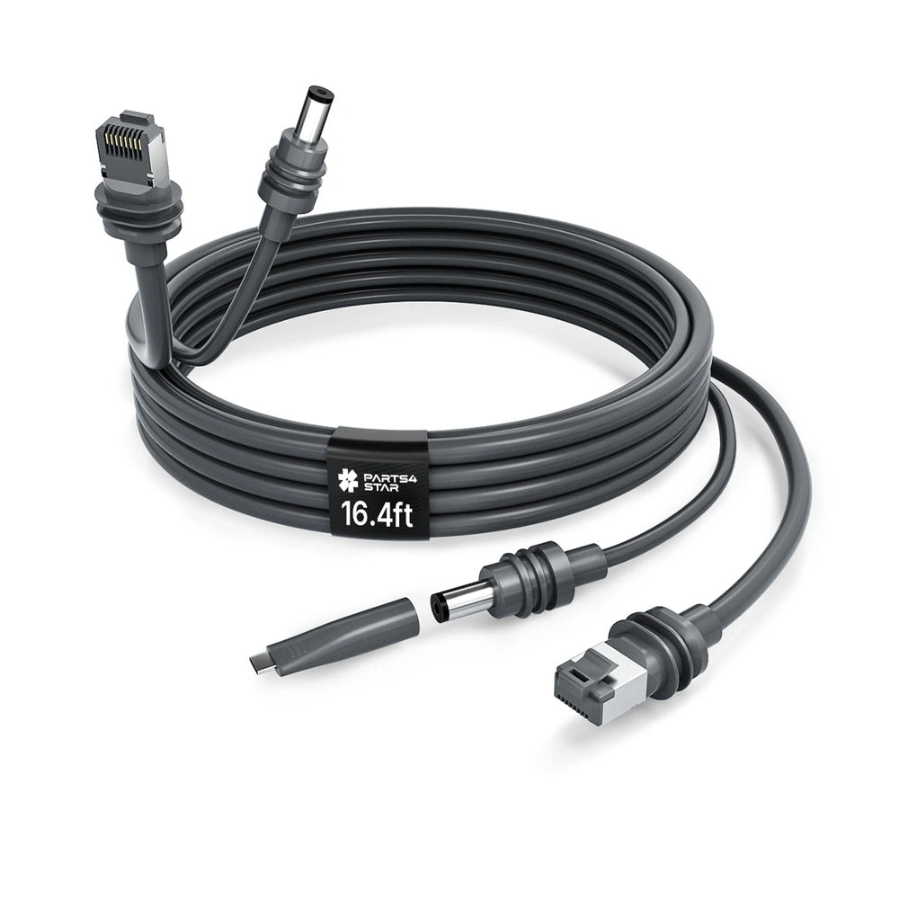 16.4ft Starlink Ethernet power cable with RJ45 and DC connectors