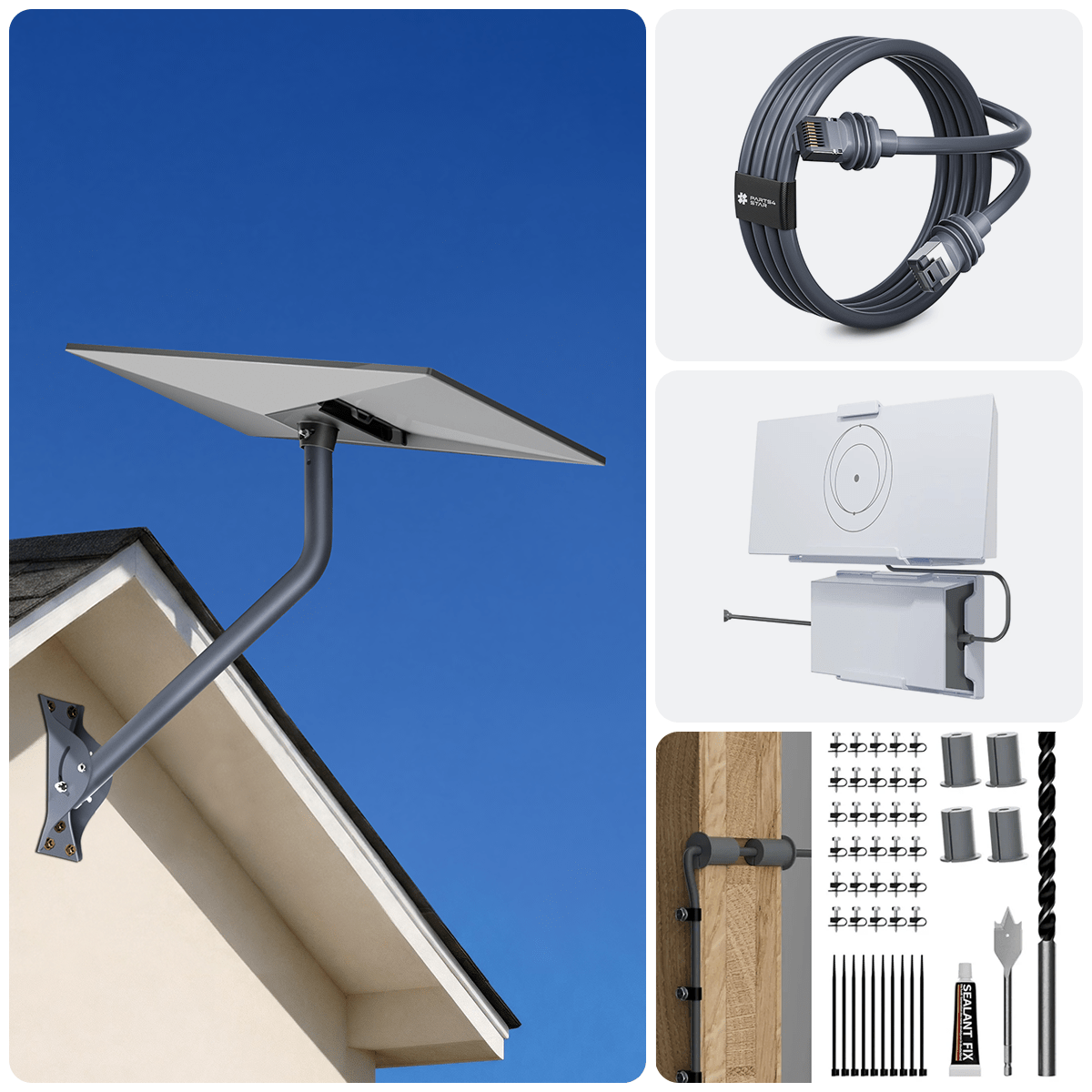 Starlink Gen 3 26" Adjustable Wall Mount Kit with Router & Cable Mounts - Parts4Star