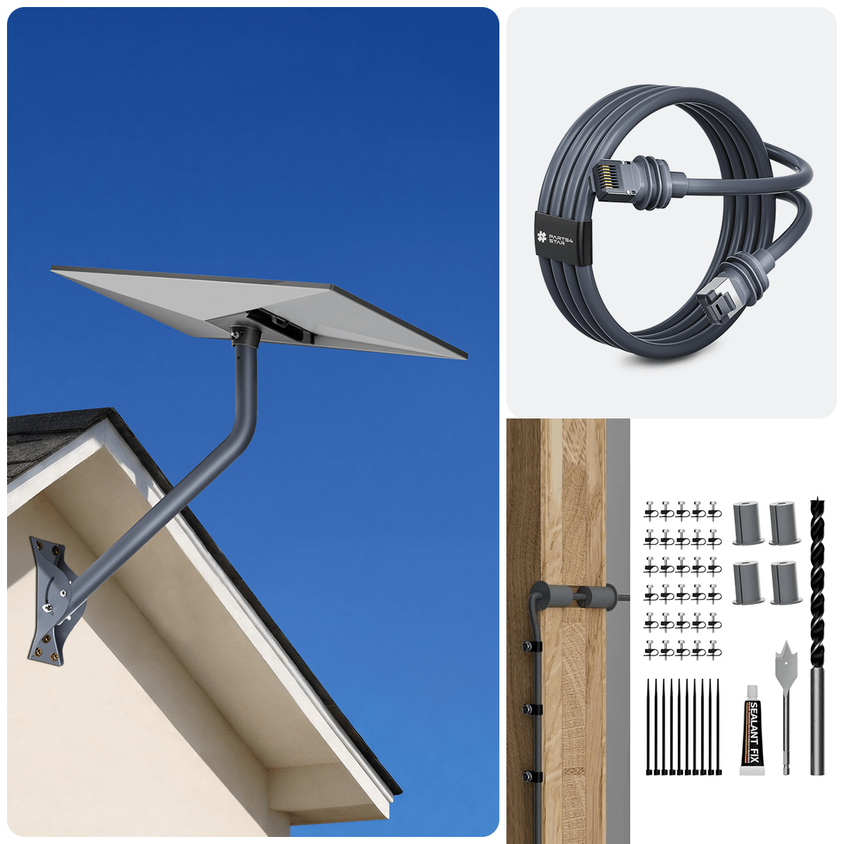 Starlink Gen 3 26" Adjustable Wall Mount Kit with Router & Cable Mounts - Parts4Star